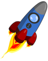 Free Stock Photo: Illustration of a blue rocket