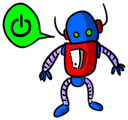 Free Stock Photo: Illustration of a blue cartoon robot